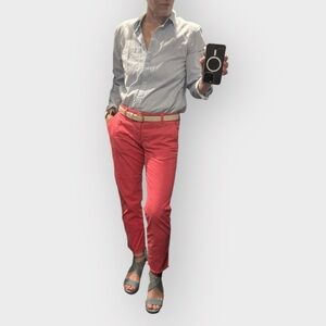 Frank & Eileen “Wicklow” Cropped Italian Chino Pants – Flamingo Size 4